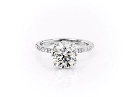 The Pave Eleanor Set With A 3 Carat Round Moissanite Cheap