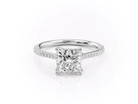 The Pave Lexie Set With A 4 Carat Princess Moissanite Cheap