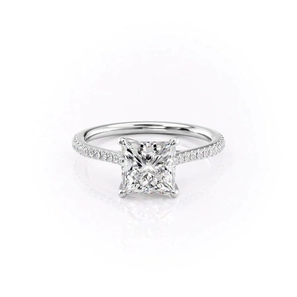 The Pave Lexie Set With A 4 Carat Princess Moissanite Cheap