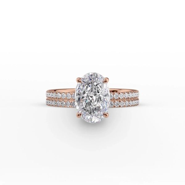 The Pave Eleanor Set With A 5 Carat Oval Moissanite Online now