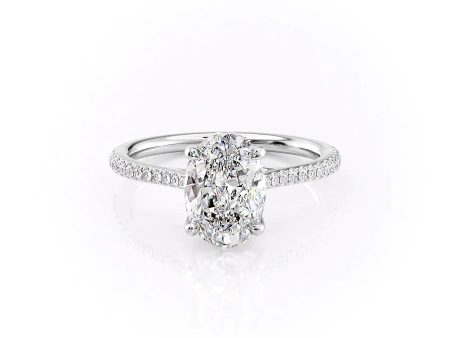 The Pave Lexie Set With A 3 Carat Oval Moissanite Hot on Sale