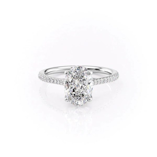 The Pave Lexie Set With A 3 Carat Oval Moissanite Hot on Sale