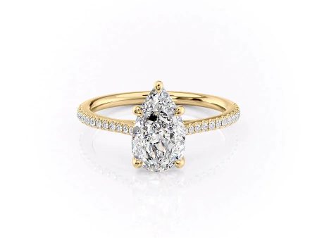 The Pave Lexie Set With A 5 Carat Pear Moissanite For Discount