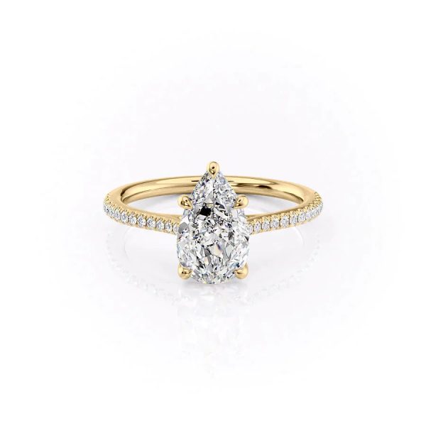 The Pave Lexie Set With A 5 Carat Pear Moissanite For Discount