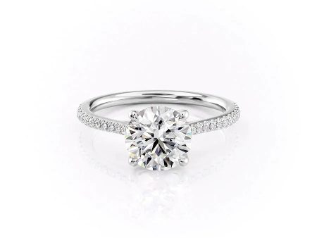 The Pave Lexie Set With A 1.5 Carat Round Moissanite Online Sale