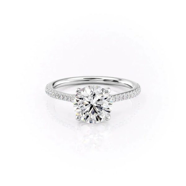 The Pave Lexie Set With A 1.5 Carat Round Moissanite Online Sale