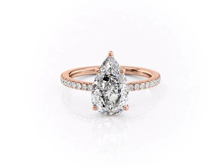 The Pave Eleanor Set With A 3 Carat Pear Moissanite Online