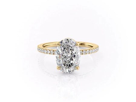 The Pave Eleanor Set With A 1 Carat Oval Moissanite Online