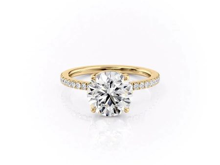 The Pave Eleanor Set With A 4.5 Carat Round Moissanite Fashion