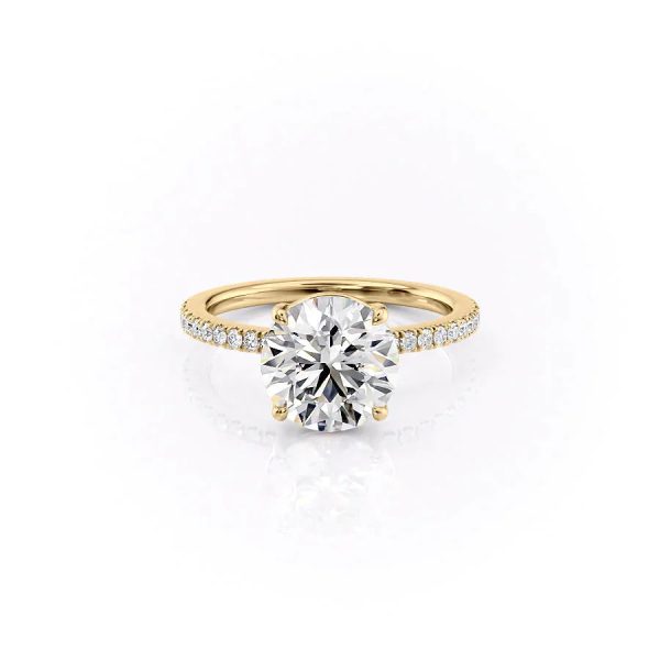 The Pave Eleanor Set With A 4.5 Carat Round Moissanite Fashion