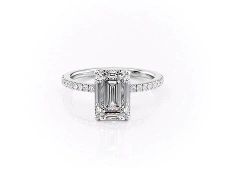 The Pave Eleanor Set With A 3 Carat Emerald Moissanite Discount