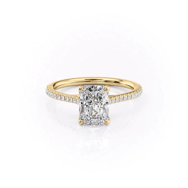 The Pave Lexie Set With A 5 Carat Radiant Moissanite For Cheap