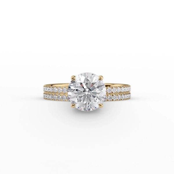 The Pave Eleanor Set With A 4.5 Carat Round Moissanite Fashion