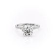 The Pave Eleanor Set With A 4 Carat Round Moissanite on Sale