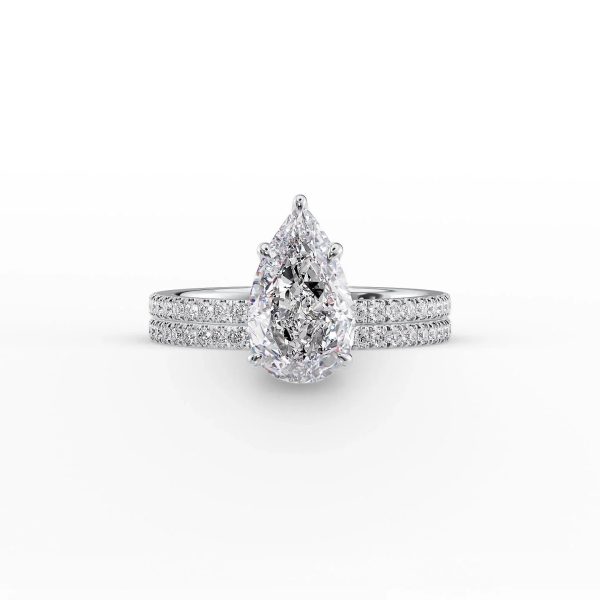 The Pave Eleanor Set With A 3.5 Carat Pear Moissanite Fashion