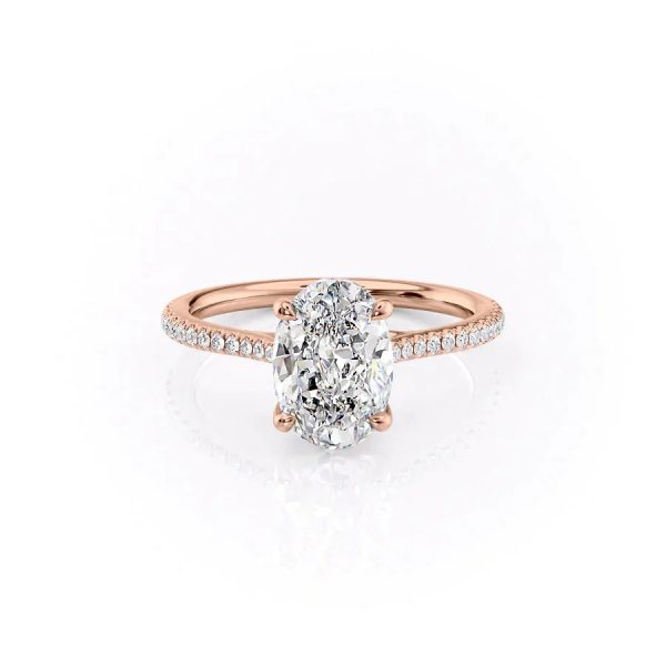 The Pave Lexie Set With A 3.5 Carat Oval Moissanite For Discount