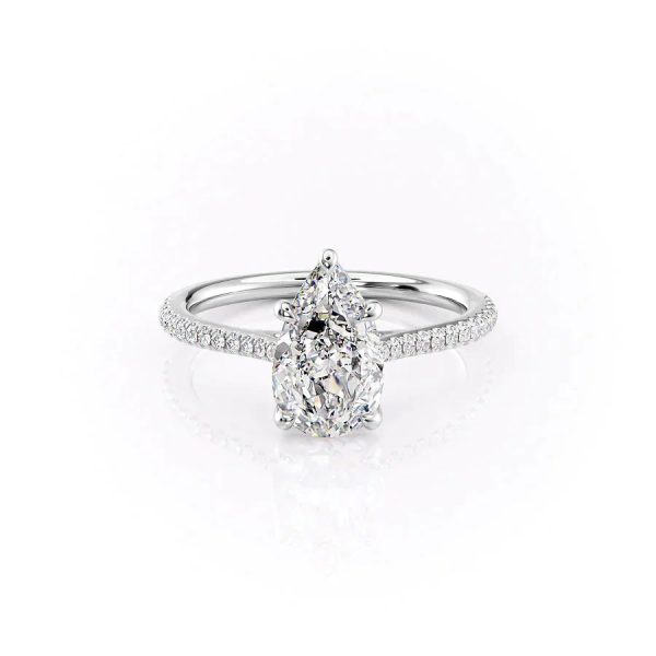 The Pave Lexie Set With A 1.5 Carat Pear Moissanite Online