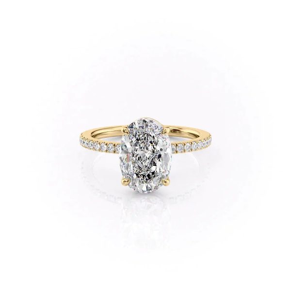 The Pave Eleanor Set With A 3.5 Carat Oval Moissanite Supply