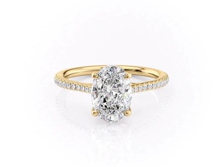 The Pave Lexie Set With A 1.5 Carat Oval Moissanite Online Hot Sale