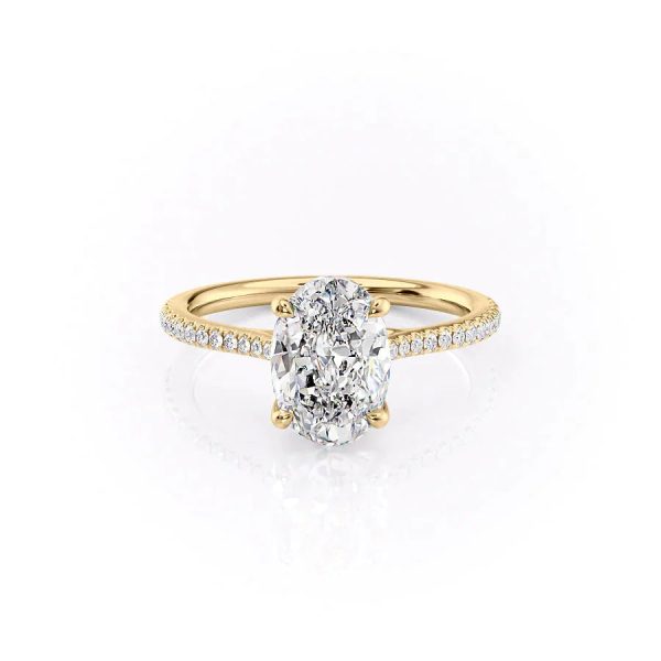 The Pave Lexie Set With A 1.5 Carat Oval Moissanite Online Hot Sale