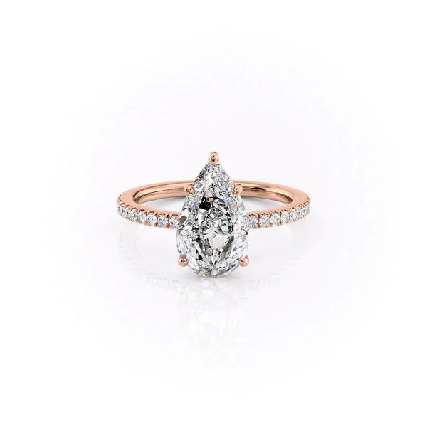 The Pave Eleanor Set With A 4 Carat Pear Moissanite Online