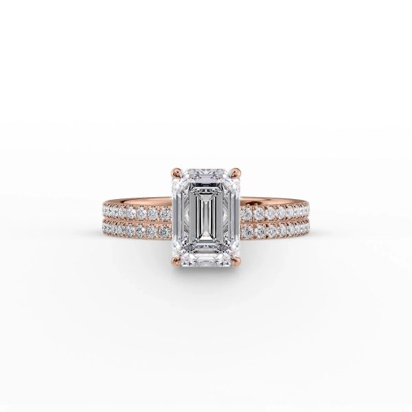 The Pave Eleanor Set With A 5 Carat Emerald Moissanite Online Hot Sale