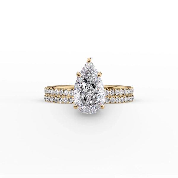 The Pave Eleanor Set With A 5 Carat Pear Moissanite Fashion