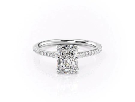 The Pave Lexie Set With A 1.5 Carat Radiant Moissanite Online now