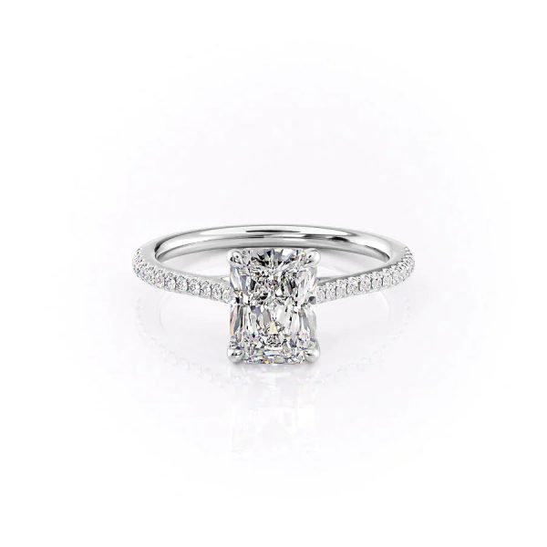 The Pave Lexie Set With A 1.5 Carat Radiant Moissanite Online now