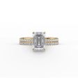 The Pave Eleanor Set With A 4.5 Carat Emerald Moissanite For Sale