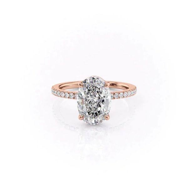 The Pave Eleanor Set With A 5 Carat Oval Moissanite Online now