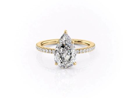 The Pave Eleanor Set With A 5 Carat Pear Moissanite Fashion